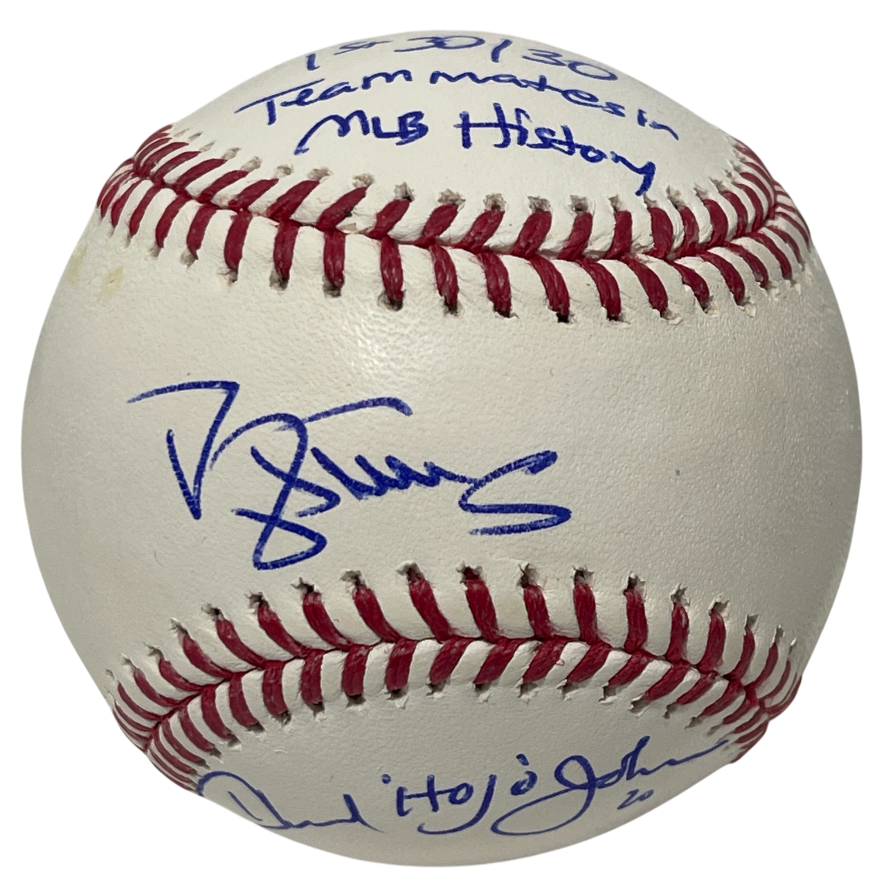 Darryl Strawberry & Howard Johnson Signed ROMLB Baseball w/ Ins JSA COA Mets0