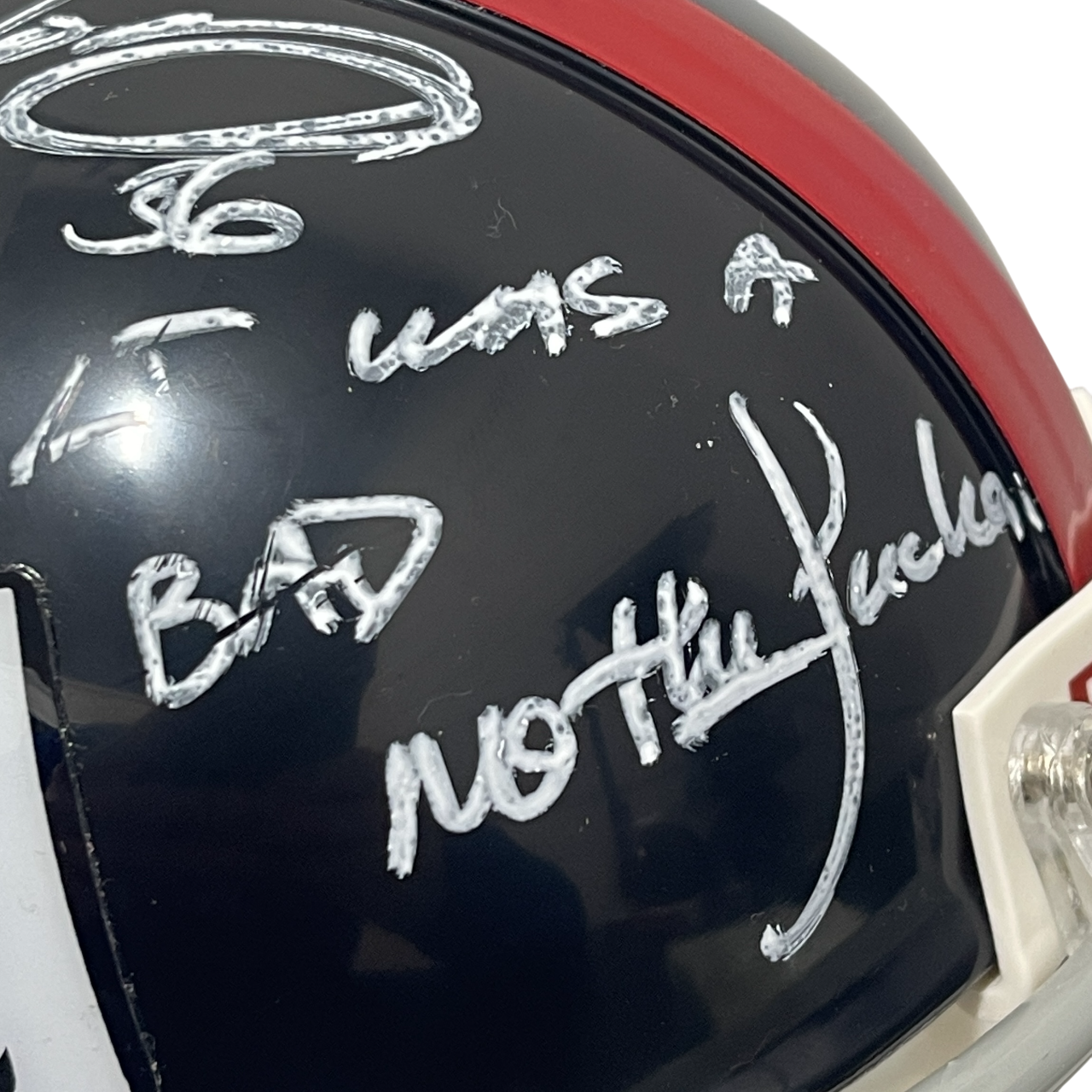 Lawrence Taylor Signed Giants TB Mini Helmet w/ Bad MFer Beckett Wit BAS COA A2