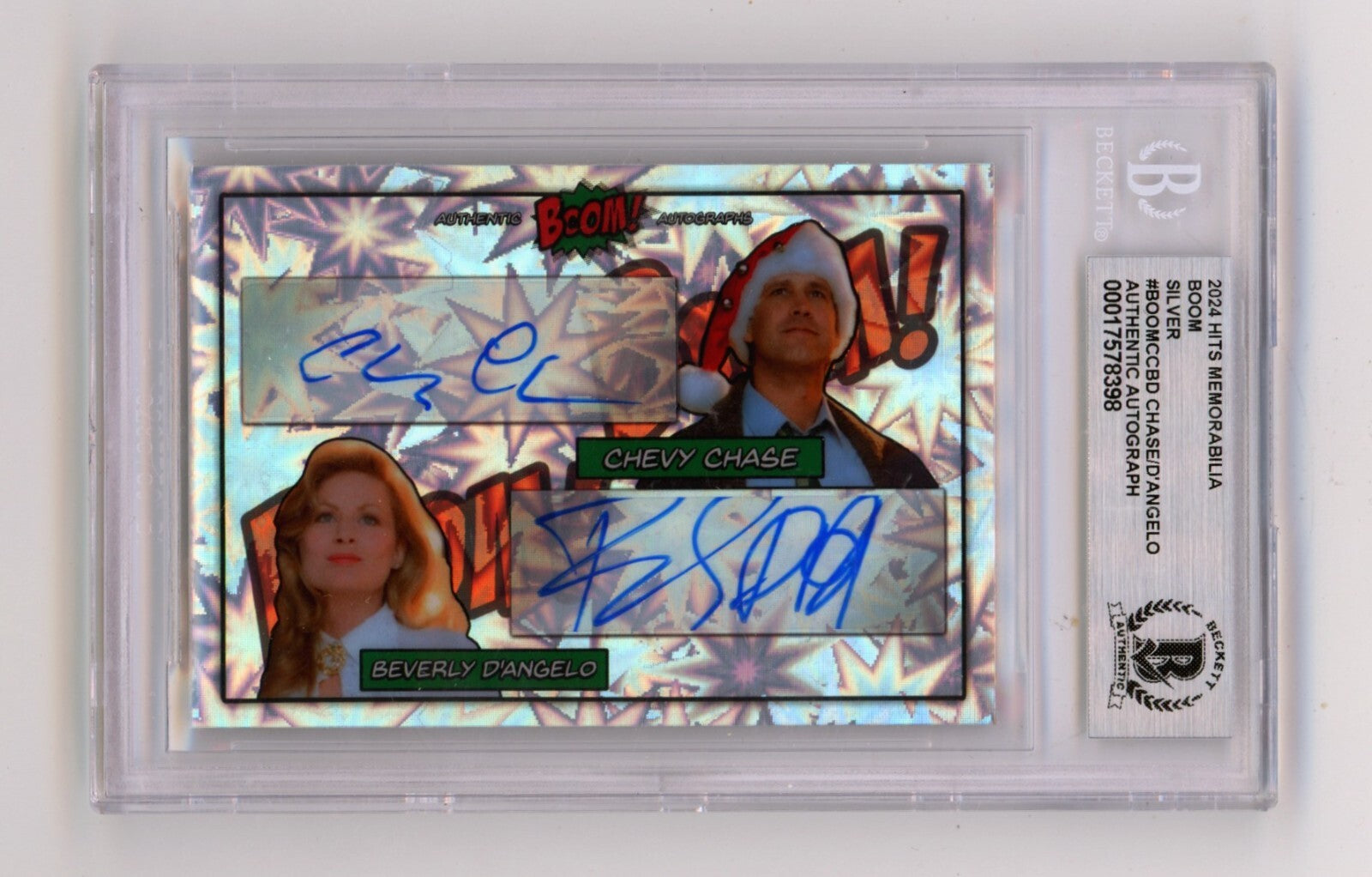 Chevy Chase Beverly D'Angelo 2024 Hits Mem BOOM Silver Signed BGS Auto0