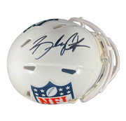 Brady Cook Signed NFL Logo White Mini Helmet w/ Full Name Beckett BAS COA0