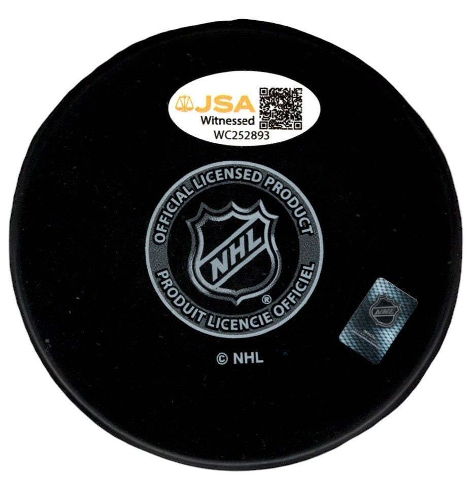 Kevin Stevens Signed Pittsburgh Penguins Logo Puck w/ 91-92 Cup JSA Witness COA1