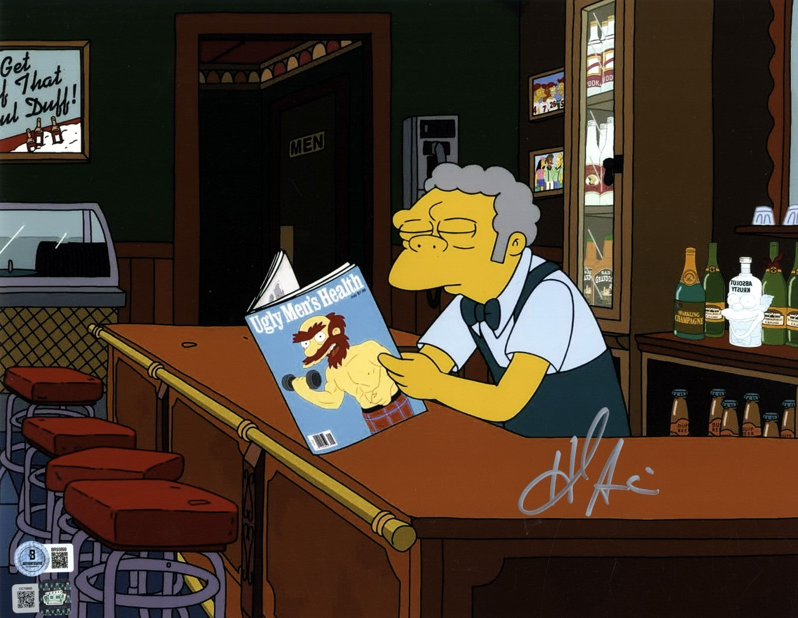 Hank Azaria Signed Simpsons "Moe" 11x14 Photo Beckett COA Beckett BAS + OC COA0