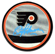 Eric Lindros Signed Autographed Flyers Reverse Retro Puck JSA Witness COA0