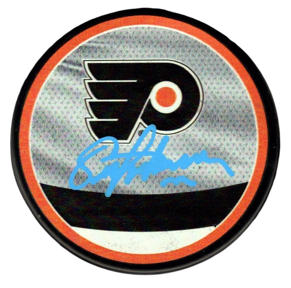 Eric Lindros Signed Autographed Flyers Reverse Retro Puck JSA Witness COA0