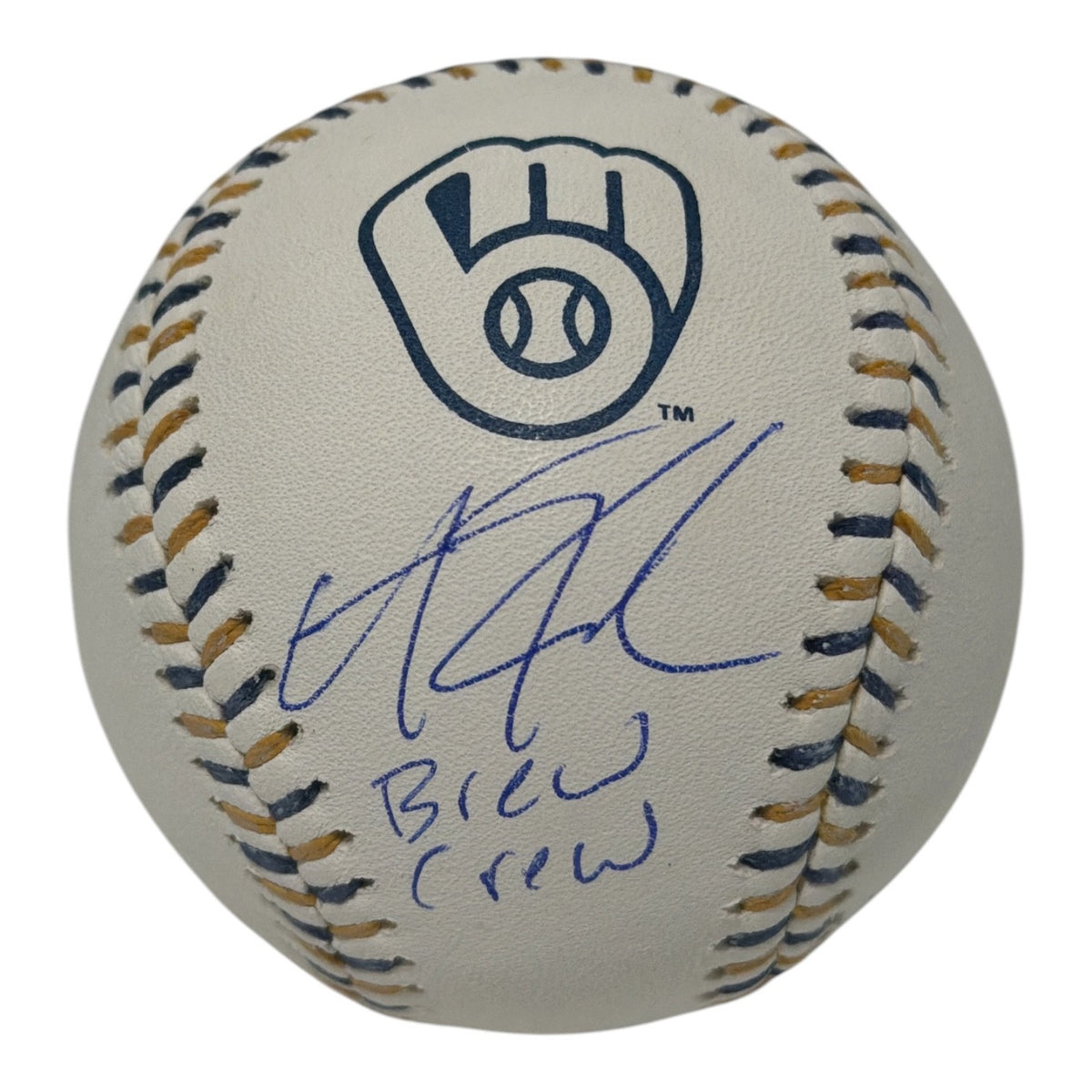 Andrew Fischer Signed Brewers Logo Baseball w/ Brew Crew JSA Witness COA0