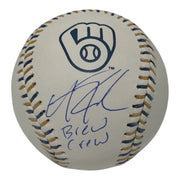 Andrew Fischer Signed Brewers Logo Baseball w/ Brew Crew JSA Witness COA0