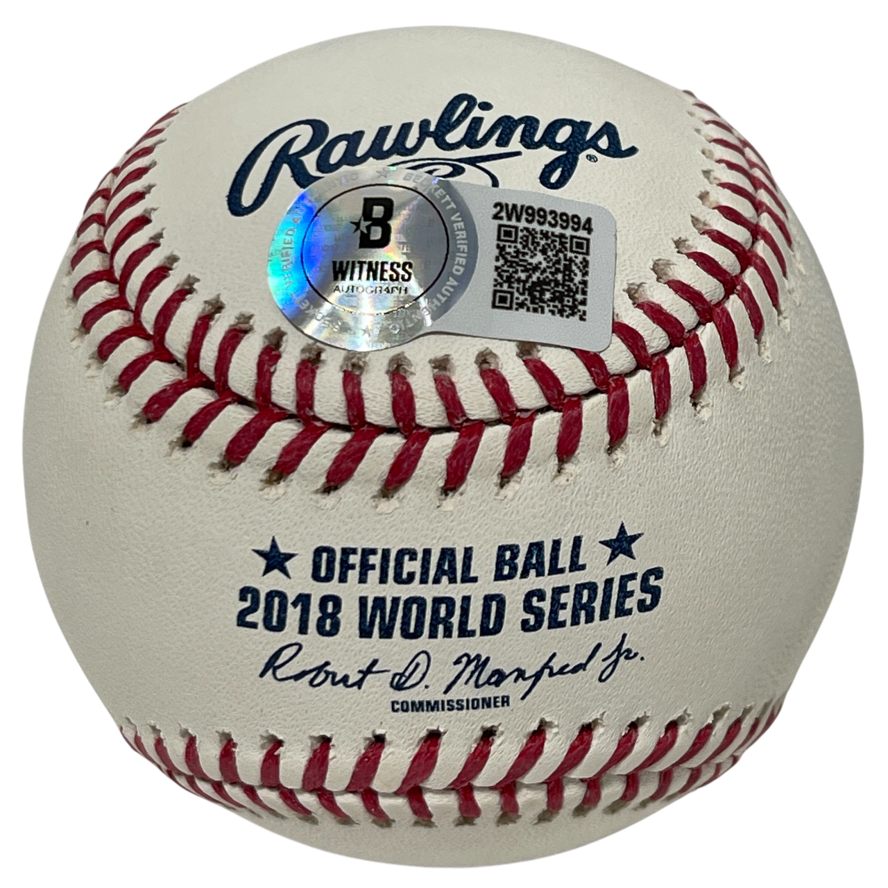 Steve Pearce Signed 2018 World Series Baseball WS MVP + Stats Beckett W BAS COA1