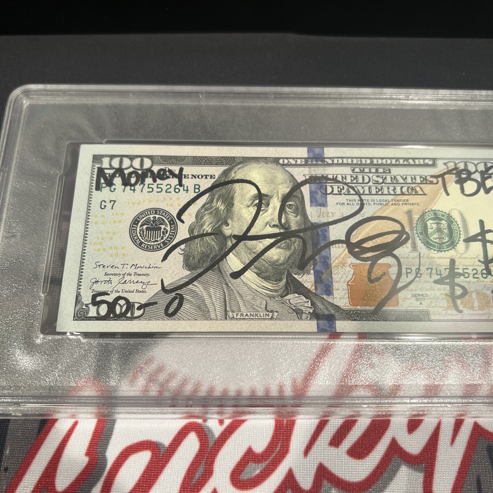 Floyd Mayweather Jr. Signed $100 Bill US Currency x4 Inscription PSA Auth Auto P1