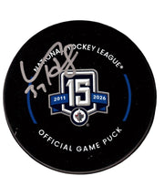 Connor Hellebuyck Signed Winnipeg Jets 15th Anniversary Game Puck Fanatics COA0