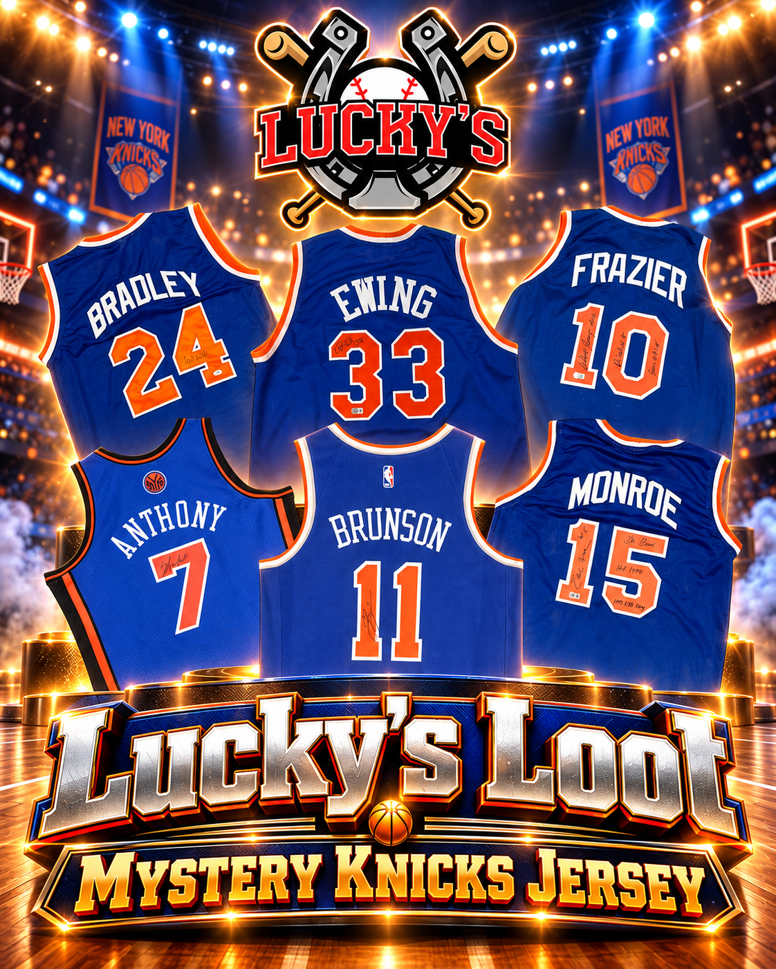Lucky's Loot Signed Basketball Jersey Mystery Box - New York Knicks