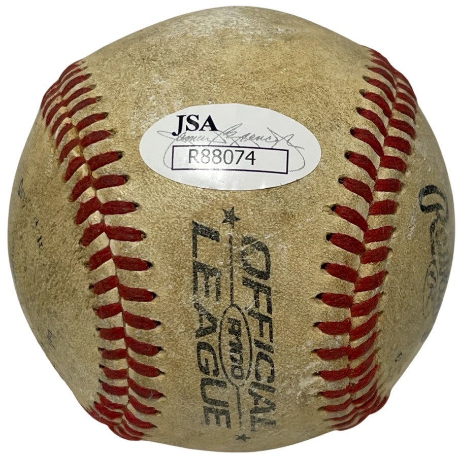 Dellin Betances Signed Rawlings ROMLB R100 HS Game Used Baseball JSA COA