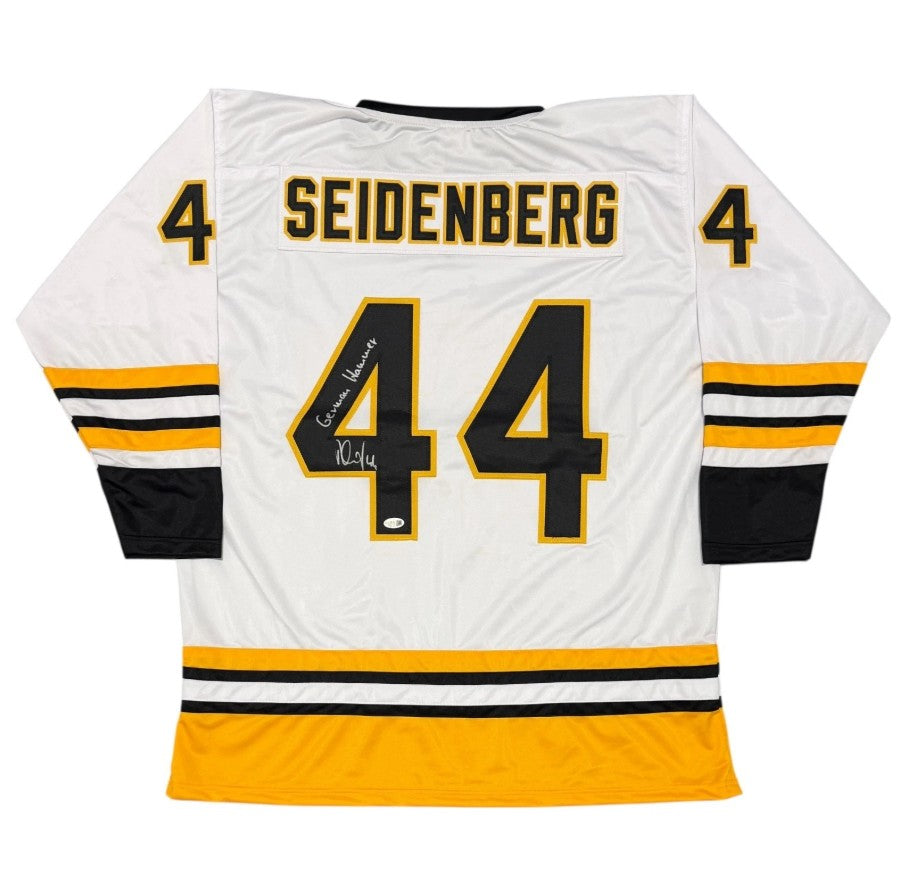 Dennis Seidenberg Signed Boston Bruins Custom Jersey German Hammer JSA Wit. COA