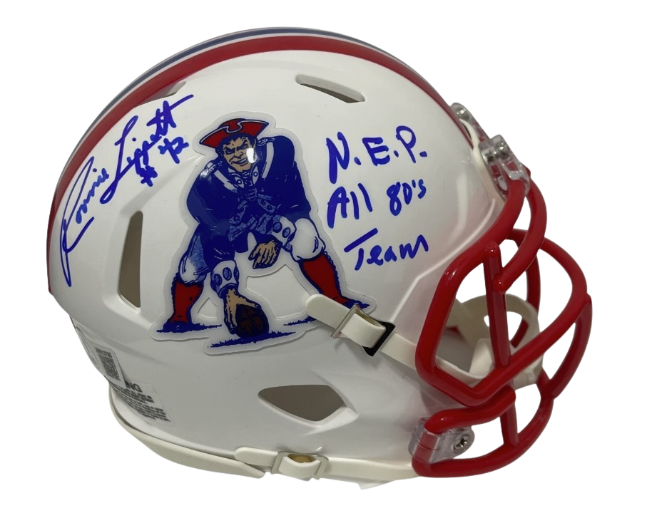 Ronnie Lippett Signed Patriots TB Mini Helmet w/ NEP All 80s Beckett W BAS COA