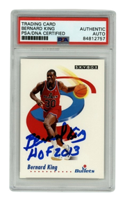 Bernard King 1991-92 Skybox #294 Signed PSA Authentic Auto w/ HOF 2013 Bullets