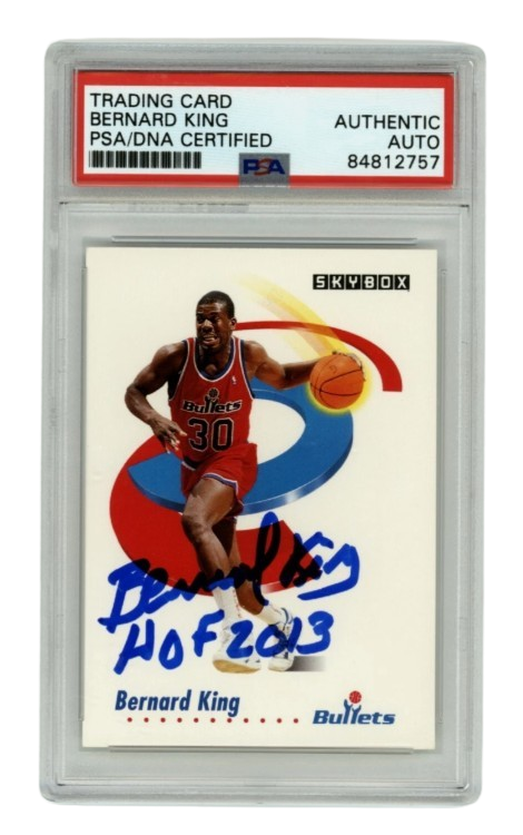 Bernard King 1991-92 Skybox #294 Signed PSA Authentic Auto w/ HOF 2013 Bullets
