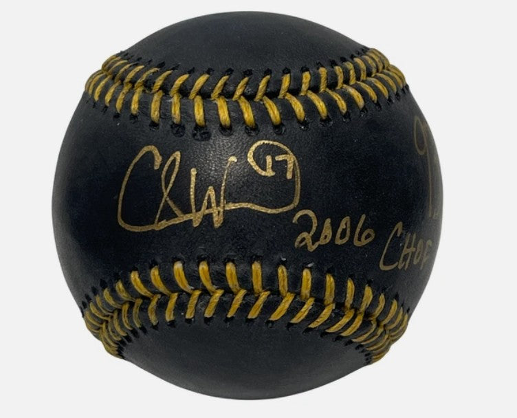 Charlie Ward Signed Black Rawlings ROMLB Baseball w/ 3 Ins PSA ITP COA