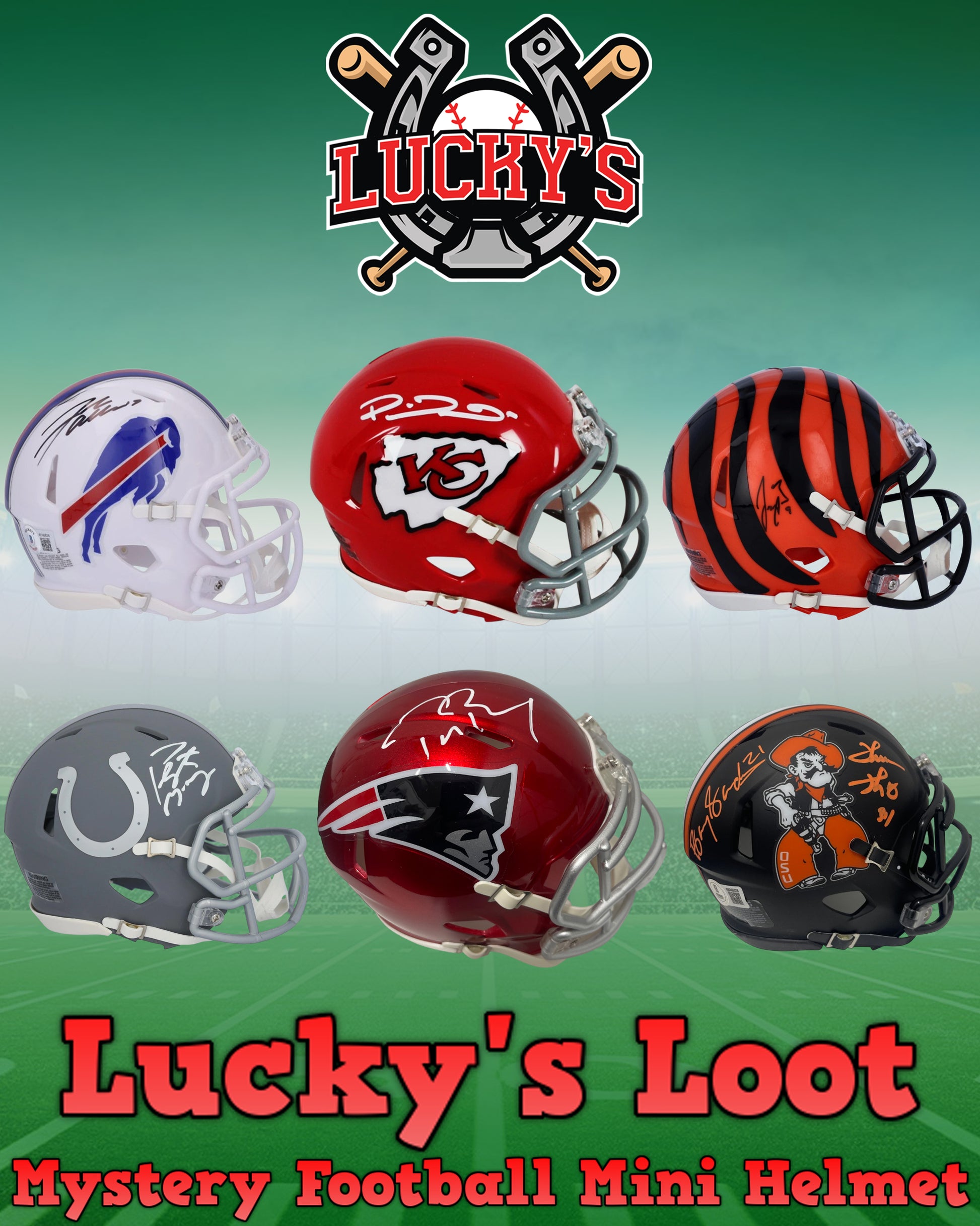 Lucky's Loot Signed Football Mini Helmet Mystery Box – Shop at Luckys