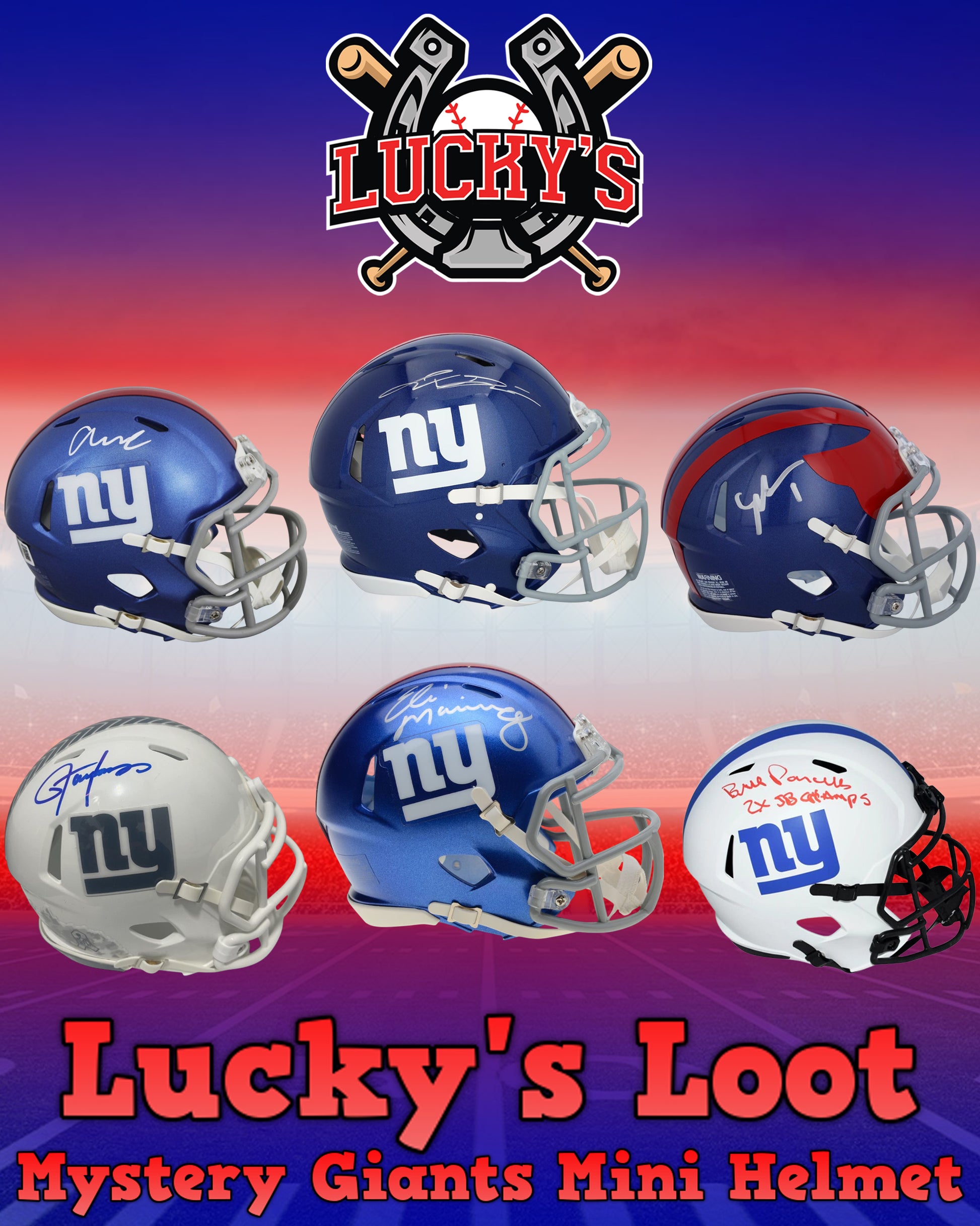 football giants helmet Lucky's Loot Signed Football Mini Helmet Mystery Box