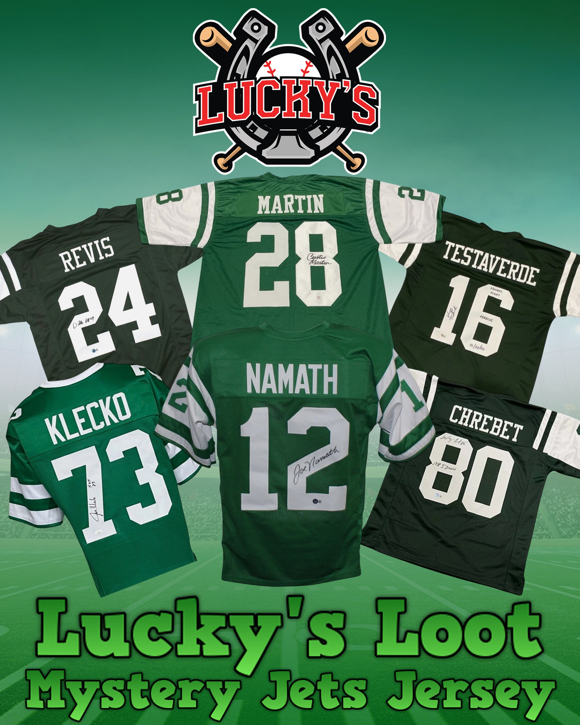 Lucky's Loot Signed Football Jersey Mystery Box - New York Jets