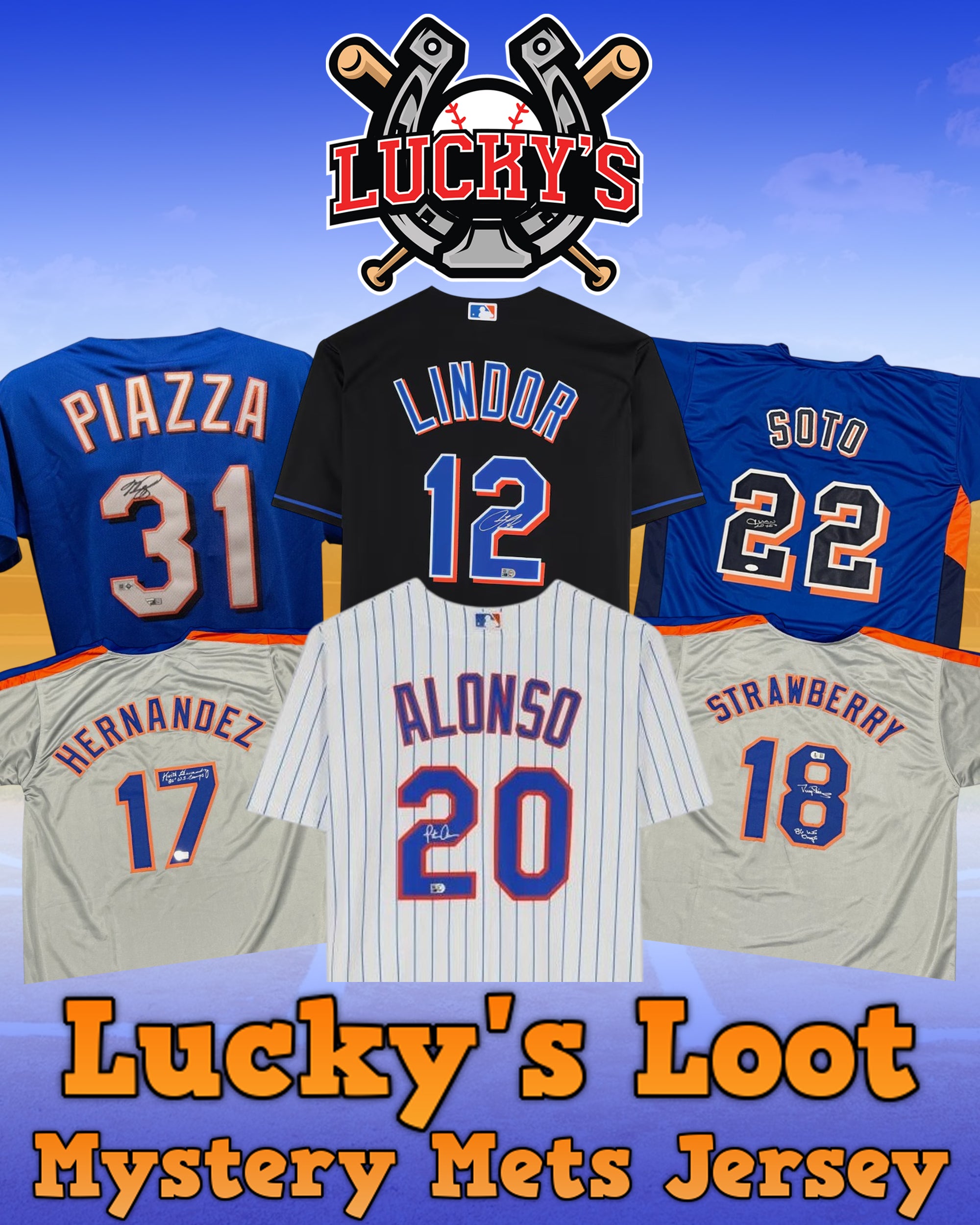 Lucky's Loot Signed Baseball Jersey Mystery Box - New York Mets