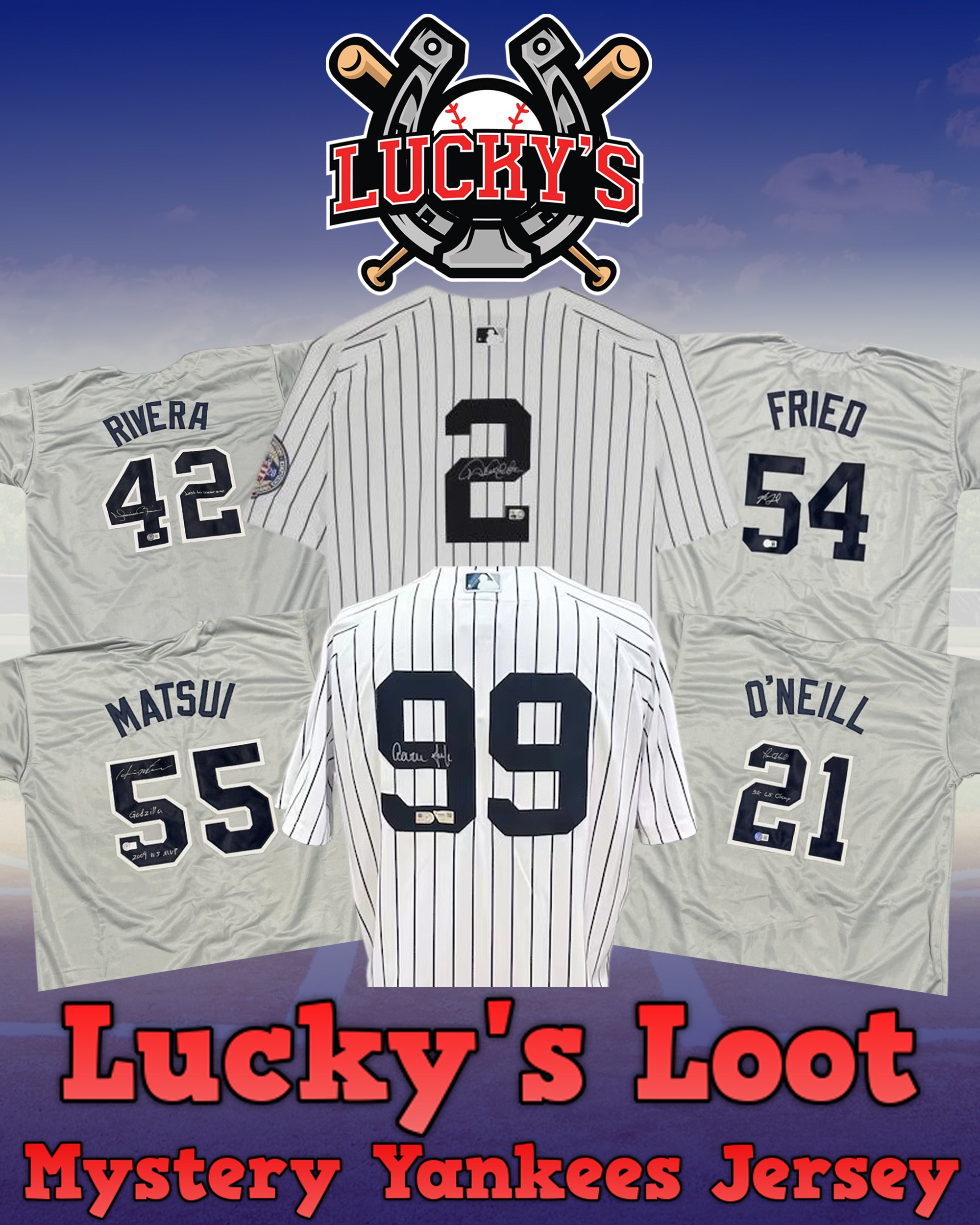 Lucky's Loot Signed Baseball Jersey Mystery Box - New York Yankees