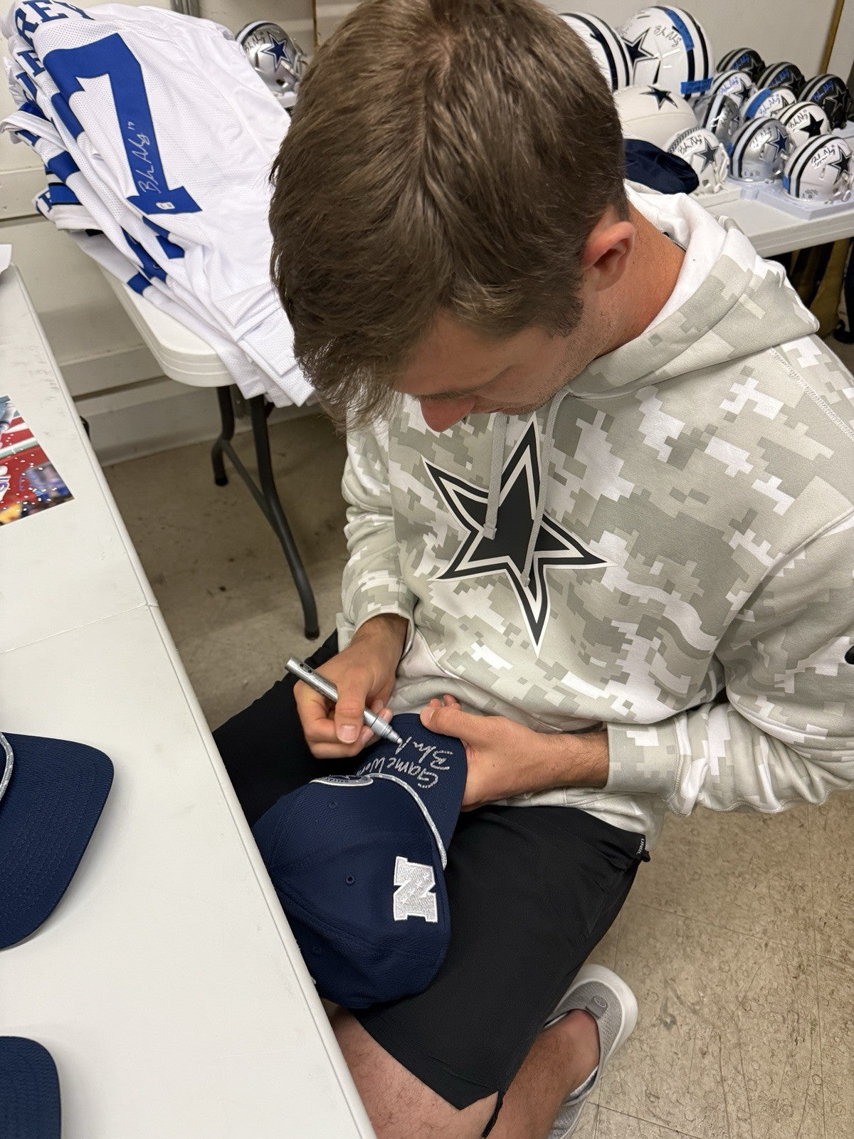 Brandon Aubrey Signed Auto Game Worn 2024 Cowboys Hat Beckett BAS COA #26