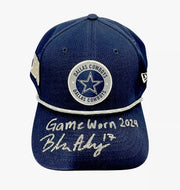 Brandon Aubrey Signed Auto Game Worn 2024 Cowboys Hat Beckett BAS COA #20