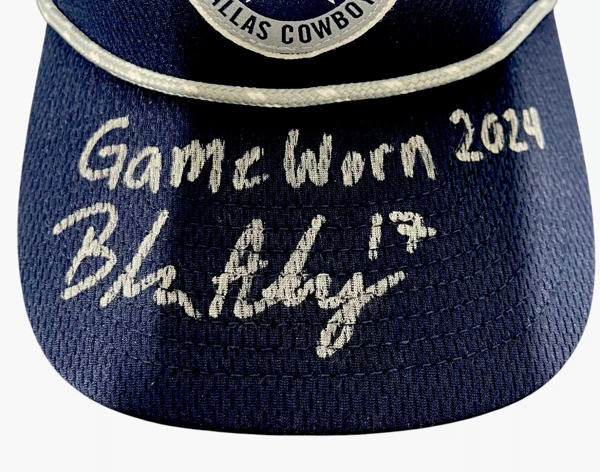 Brandon Aubrey Signed Auto Game Worn 2024 Cowboys Hat Beckett BAS COA #21