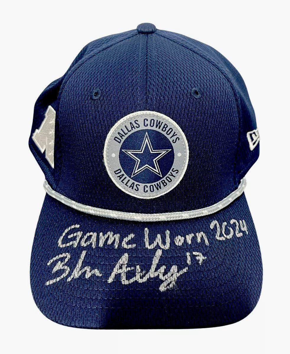 Brandon Aubrey Signed Auto Game Worn 2024 Cowboys Hat Beckett BAS COA #10