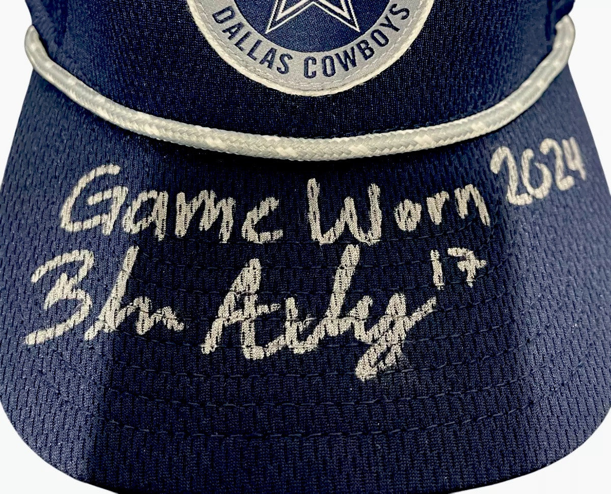 Brandon Aubrey Signed Auto Game Worn 2024 Cowboys Hat Beckett BAS COA #11